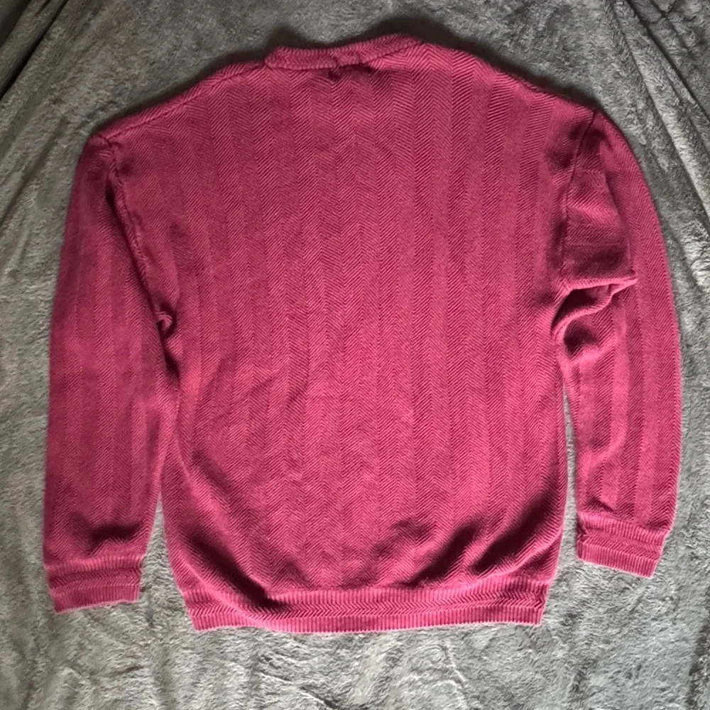 Chaps Ralph Lauren Sweater Men's L Knit Pullover Preppy Framed Textured Size L